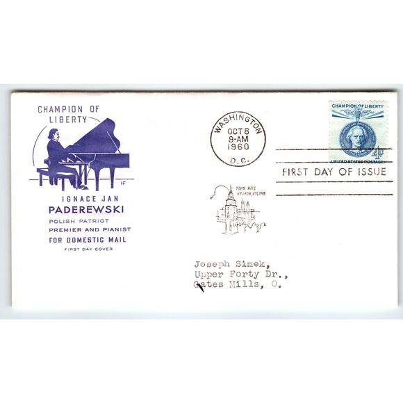 Scott #1187 1960 Ignace Jan Paderewski Champion of Liberty FDC - Picture 1 of 2